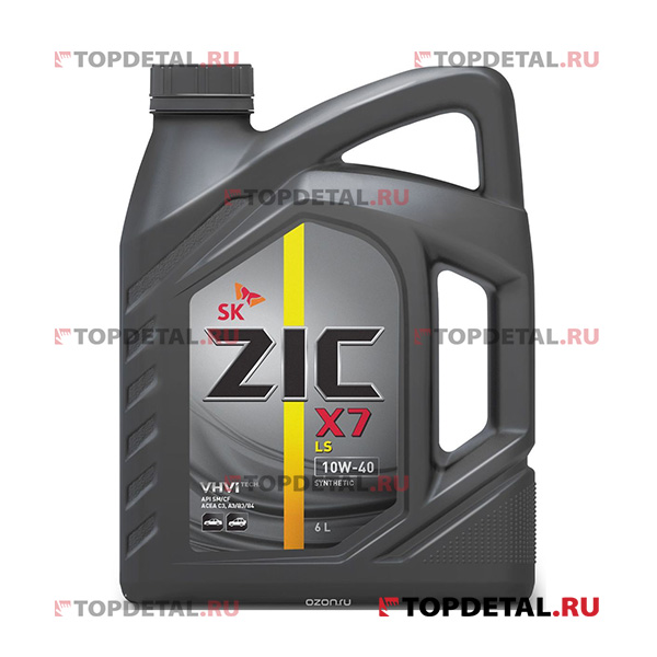 Масло ZIC X7 LS моторное 10W40 6 л  (синтетика)