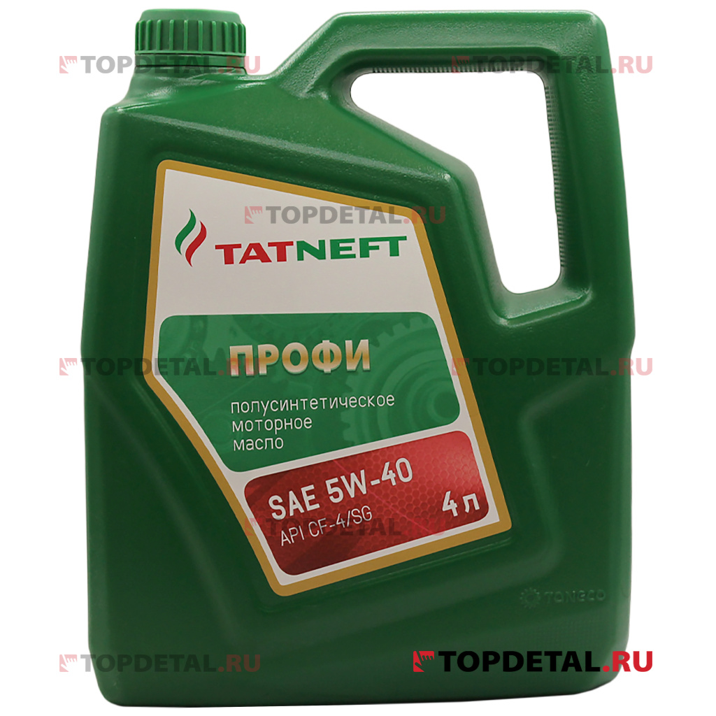 Масло Татнефть-ПРОФИ моторное 5W40 (полусинтетика) 4л CF-4/SH,SG
