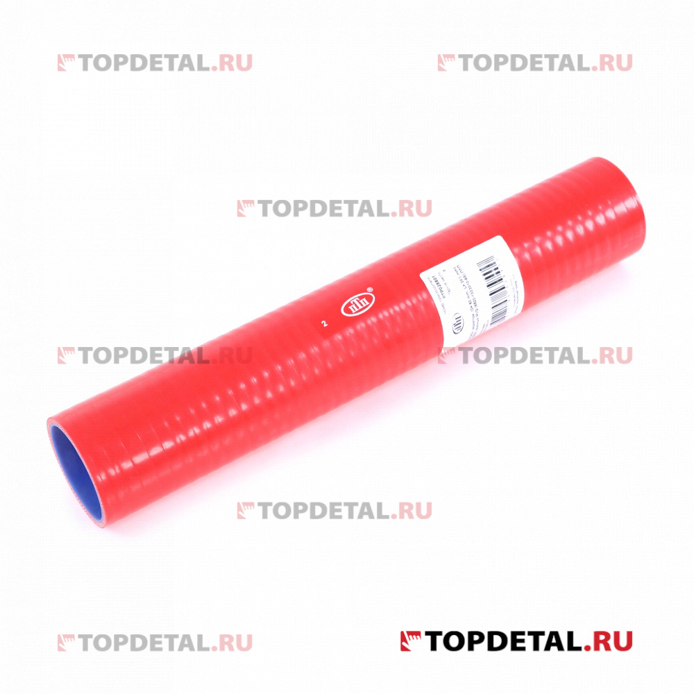 Патрубок радиатора  (D= 60 mm, L= 383 mm) КАМАЗ  красный MVQ (6520-1303010-65) ПТП