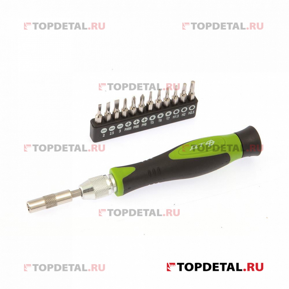 Отвёртка цанговая для точных работ с битами 1/8'', 14 предм. ДТ