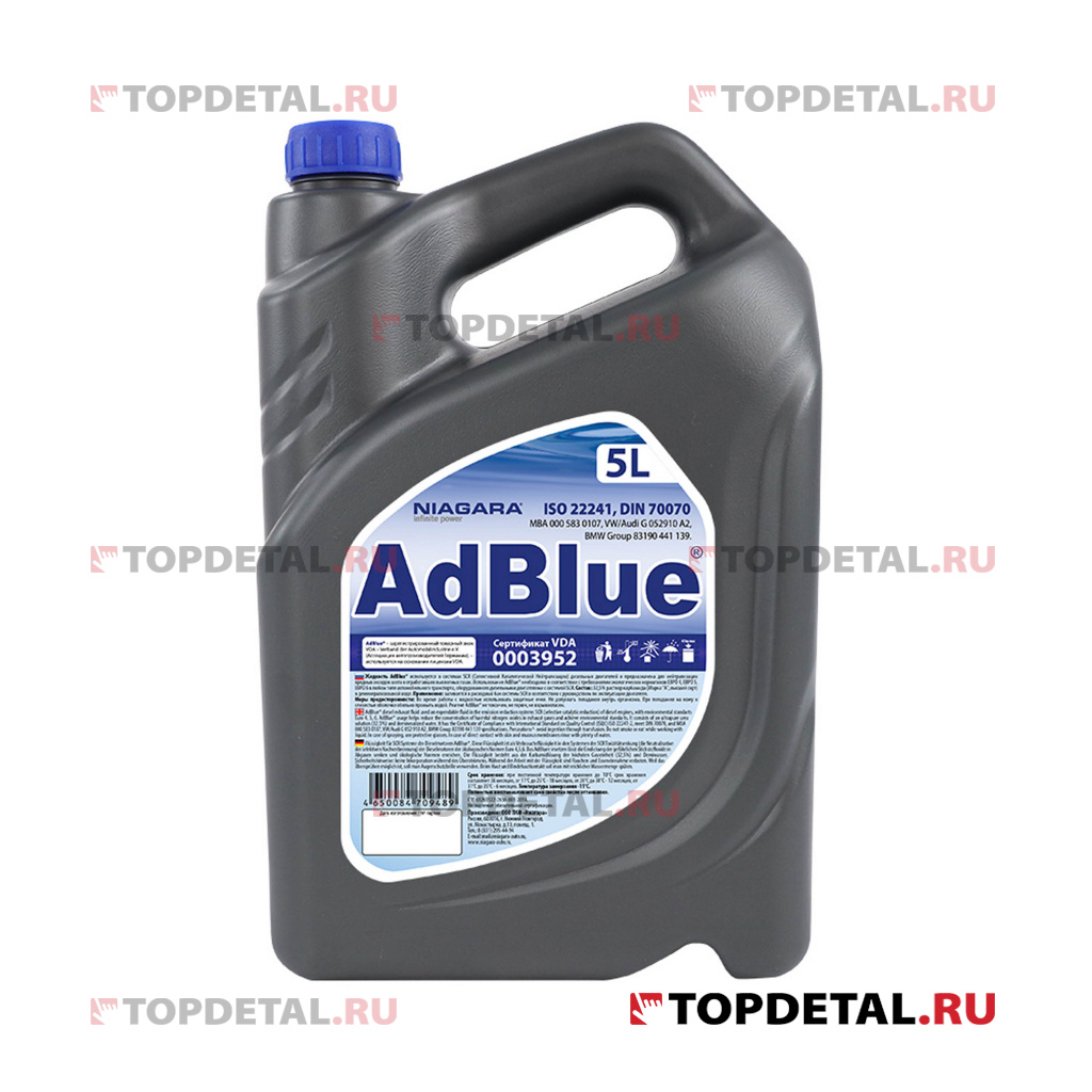 Жидкость AdBlue 5 л. (водный раствор мочевины) для систем SCR а/м Евро 4,5,6 
