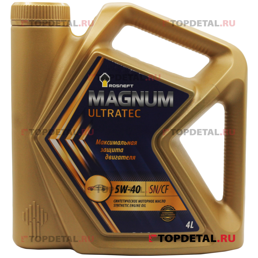 Масло моторное ROSNEFT Magnum Ultratec 5W40, SN/CF, 4л, синтетика 40815442  купить в интернет-магазине Topdetal.ru