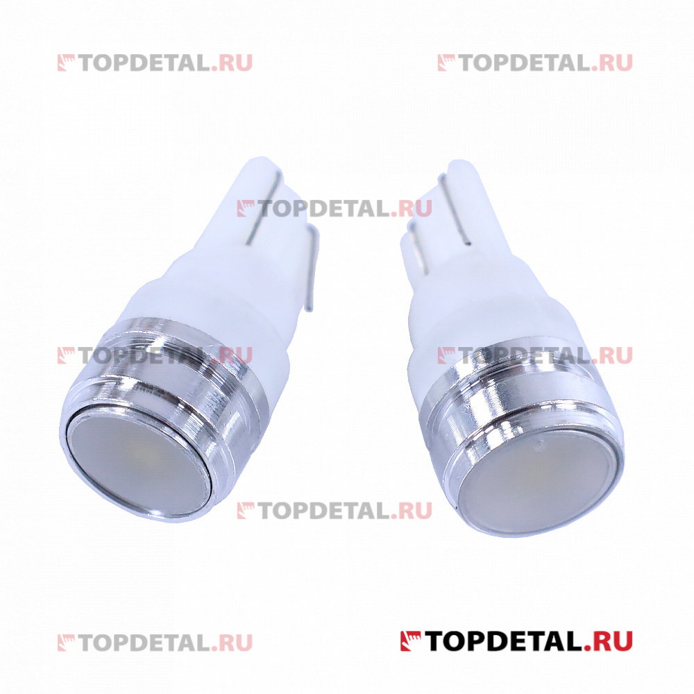 Лампа светодиодная T10 (W5W) 12V 1 диод без цоколя 1-конт. белая кт.2 шт SKYWAY (ST10-HP-0.3W 12V W)