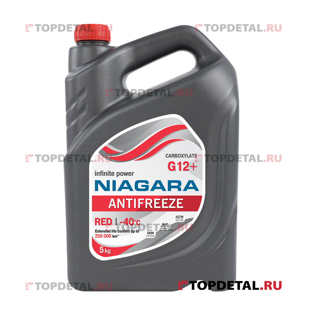 Жидкость охлаждающая "Антифриз" "Ниагара" G12+ (карбоксилатный)(красный) 5 кг