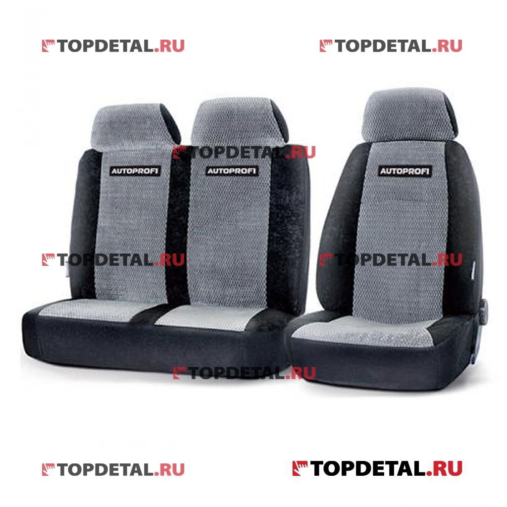 Чехлы на сиденья модельные на Г-3302 (вод.кресло) велюр (черный/серый) (к-т 6пр)