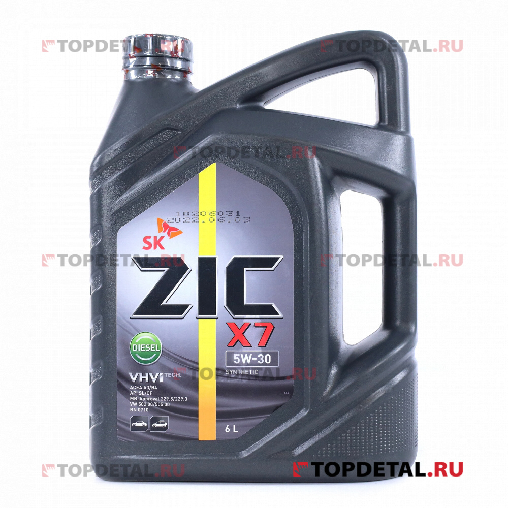 Масло ZIC X7 моторное Diesel 5W-30 API SL/CF ACEA A3/B3/B4 синтетическое   6 л
