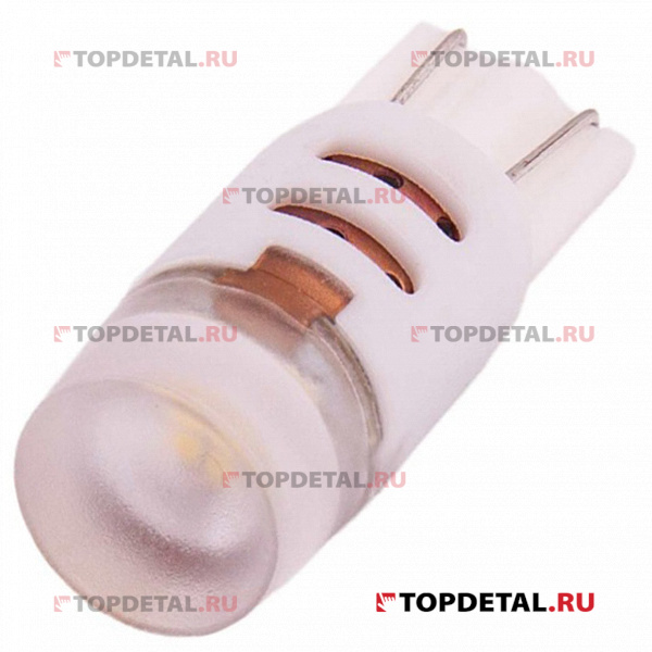 Лампа светодиодная T10 (W5W) 12V 1 диод без цоколя 1-конт.с охладит. белая SKYWAY (ST10-3W)