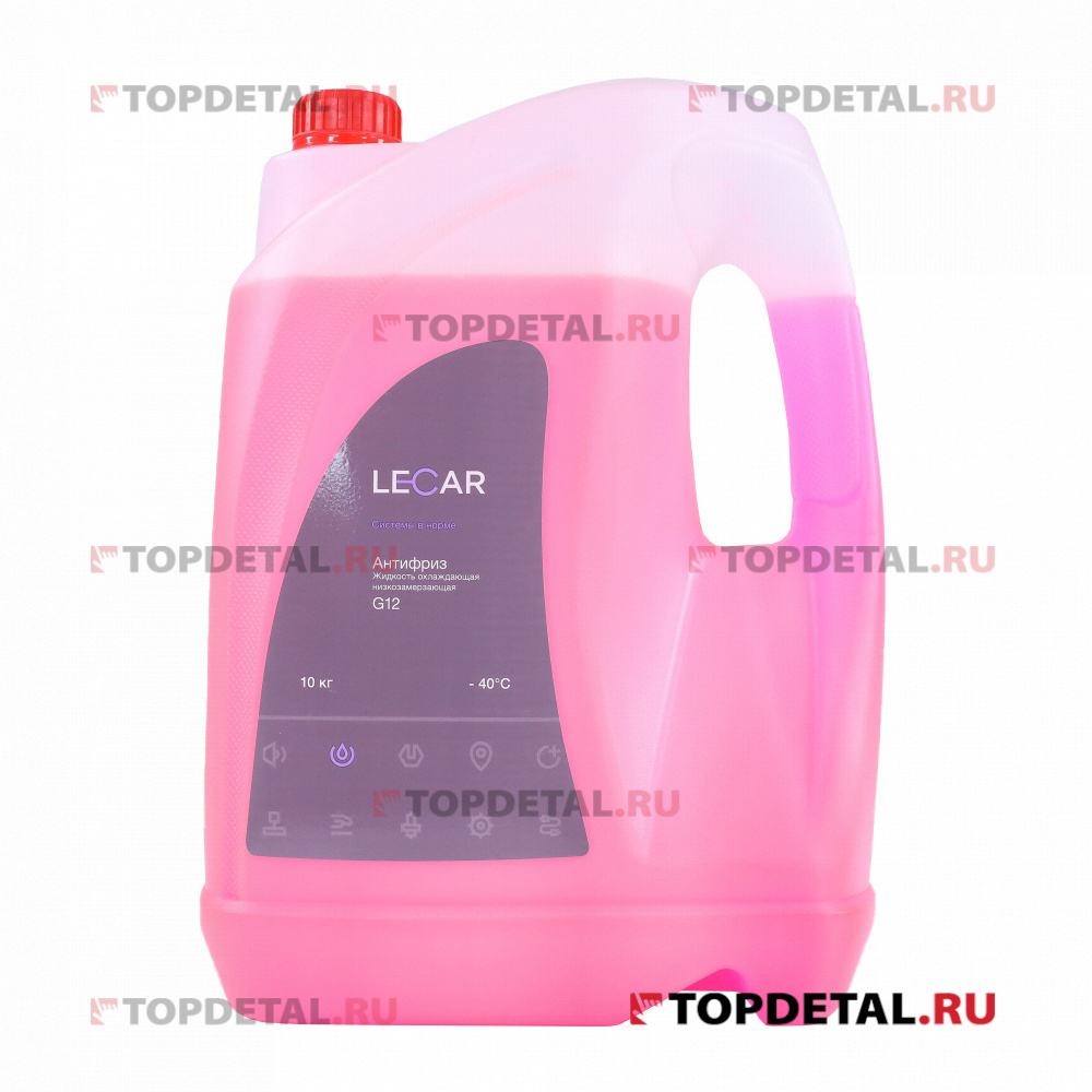 Жидкость охлаждающая "Антифриз" LECAR G12 (красный), 10 кг., канистра