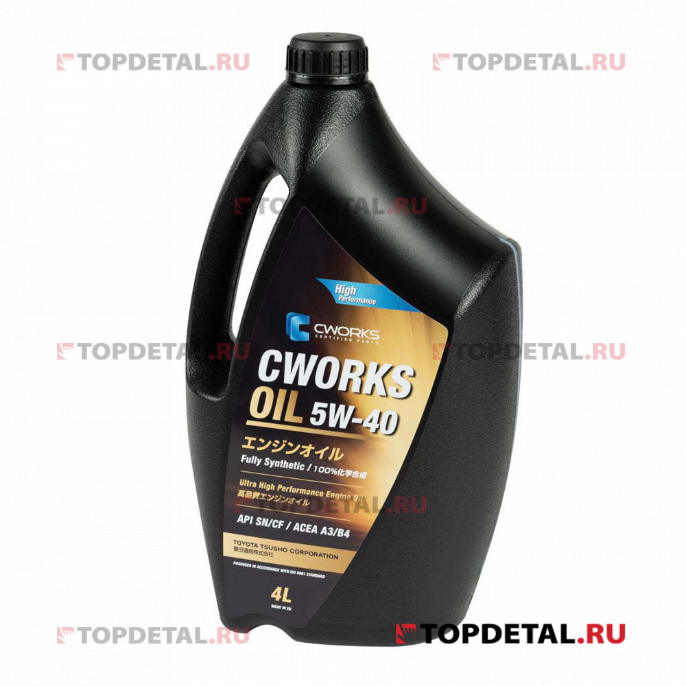 Масло CWORKS моторное 5W40 A3/B4, 4 л,