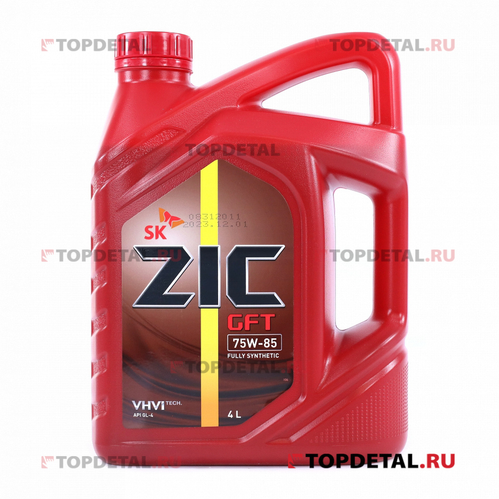 Масло ZIC трансмиссионное G-F TOP 75W85 (GL-4) (механич.КПП) 4 л  (синтетика)