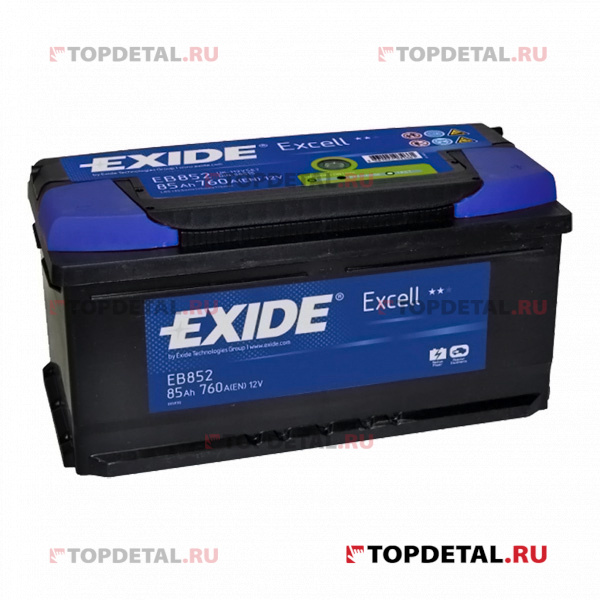 Аккумулятор 6СТ-85 EXIDE EXCELL о.п. пуск.ток 760 А (352х175х175) B13 клеммы евро EB852