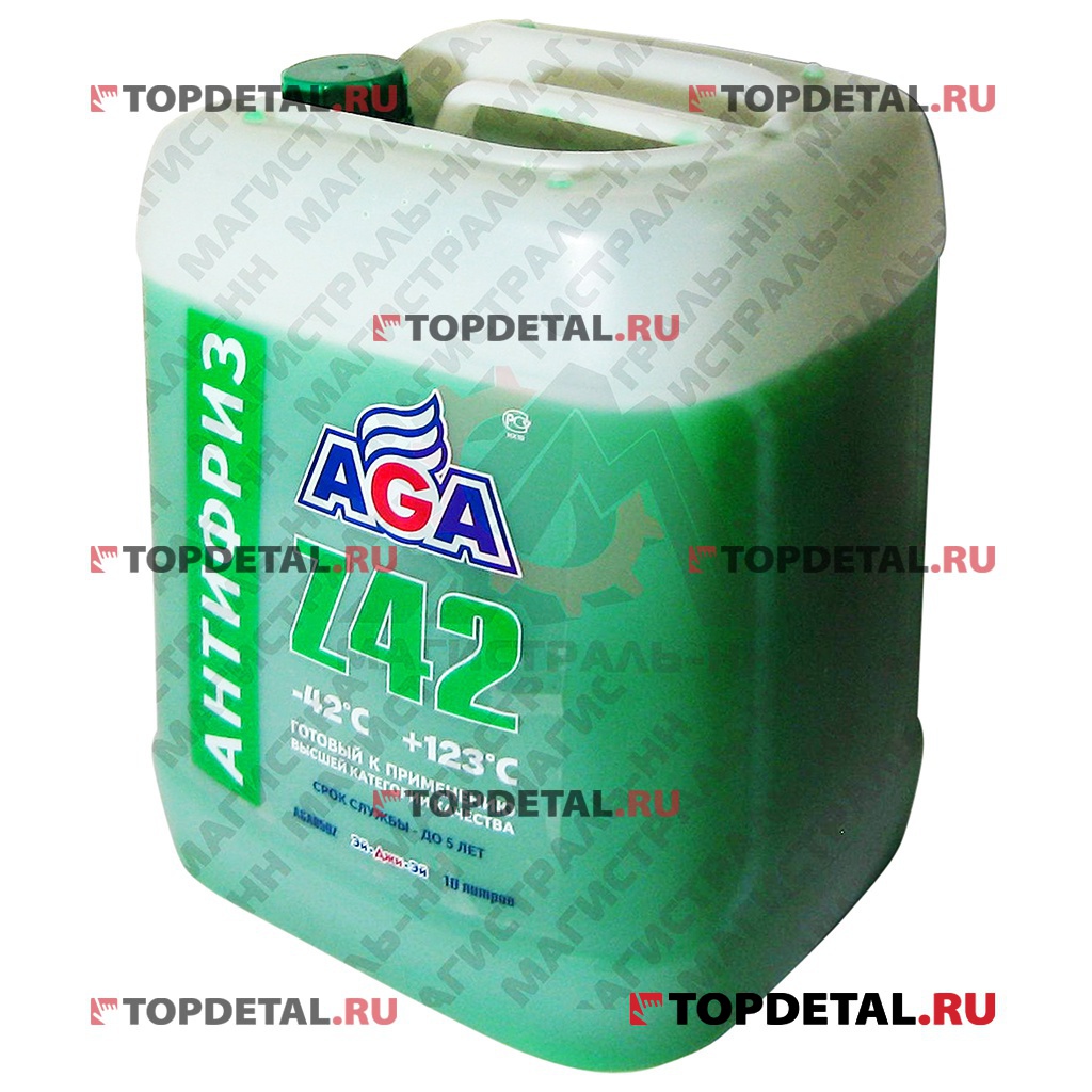 Жидкость охлаждающая "Антифриз" AGA Z-42 зеленый (-42) 10 л G48