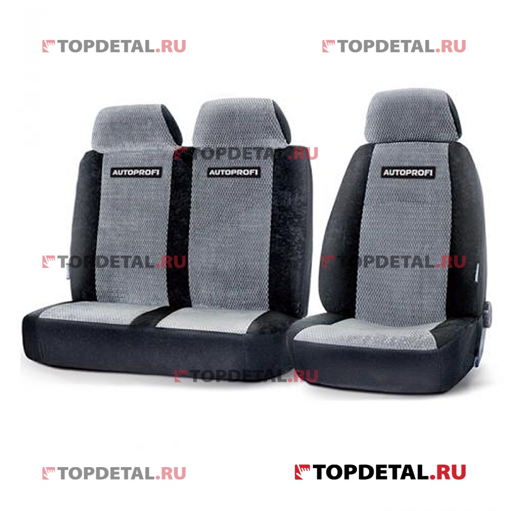Чехлы на сиденья модельные на Г-3302 (пассаж.кресло) велюр (черный/серый) (к-т 8пр)