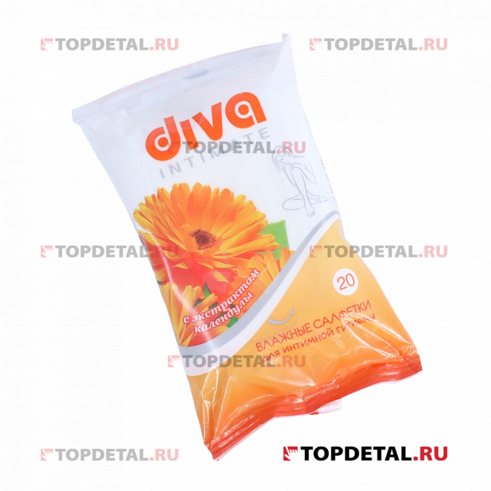 Салфетки влажные DIVA INTIM №20 для интимной гигиены с календулой