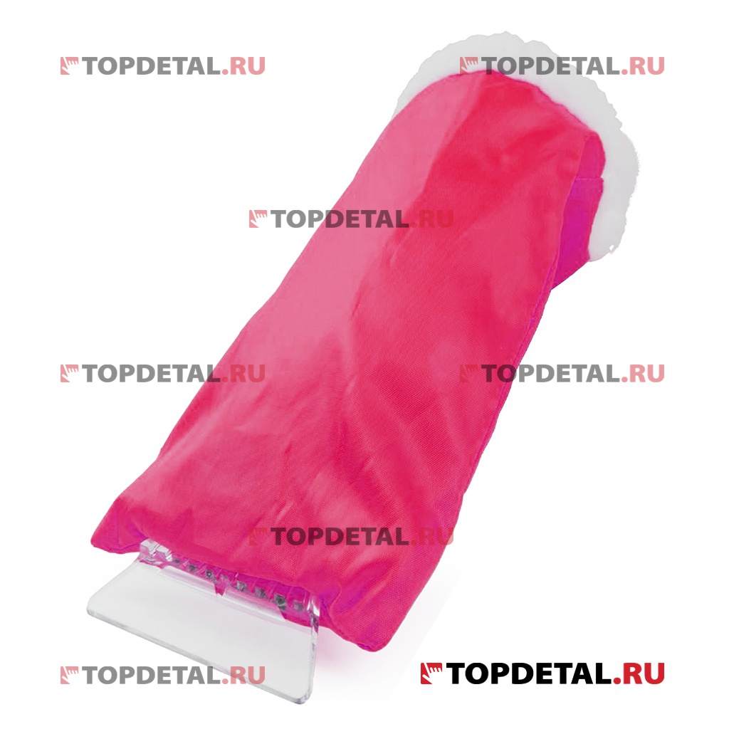 Скребок-рукавица для снега 23 см.(красная) ткань таффета/подклад флис AUTOPROFI