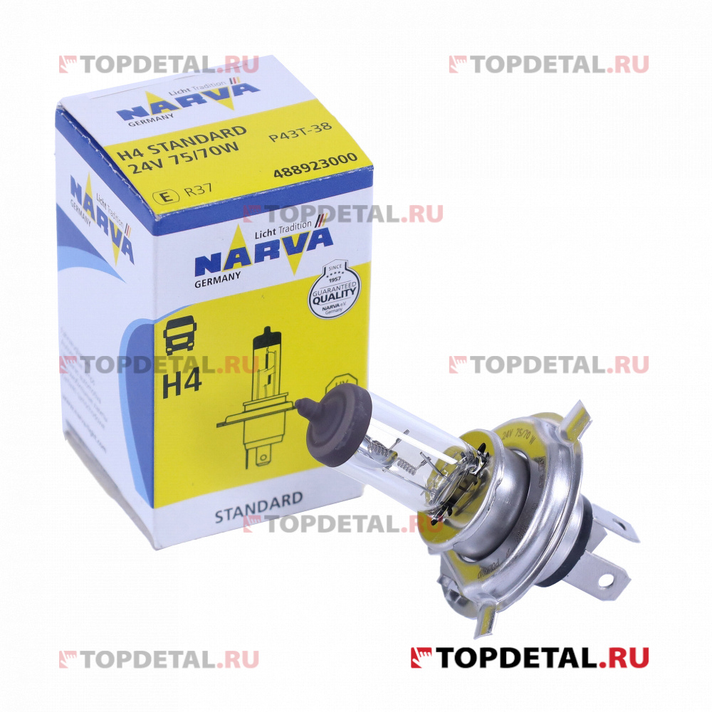 Лампа галогенная H4 24V 75/70W P43T NARVA