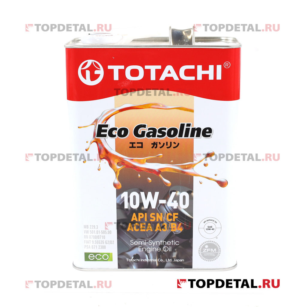 Масло TOTACHI моторное 10W40 Eco Gasoline SN/CF 4л (полусинтетика)