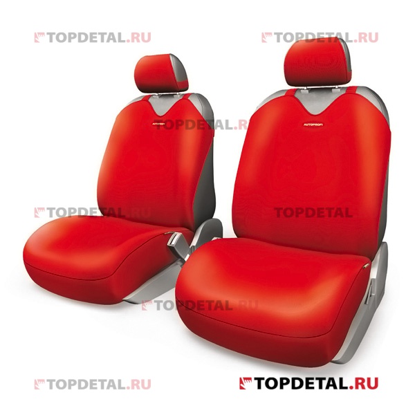 Чехлы на сиденья универсальные "маечка" "R-1 Sport plus" передний ряд (красный) (к-т 4 пр)