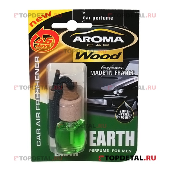 Ароматизатор Aroma Car Wood Mens "Earth" флакон с деревянной крышкой
