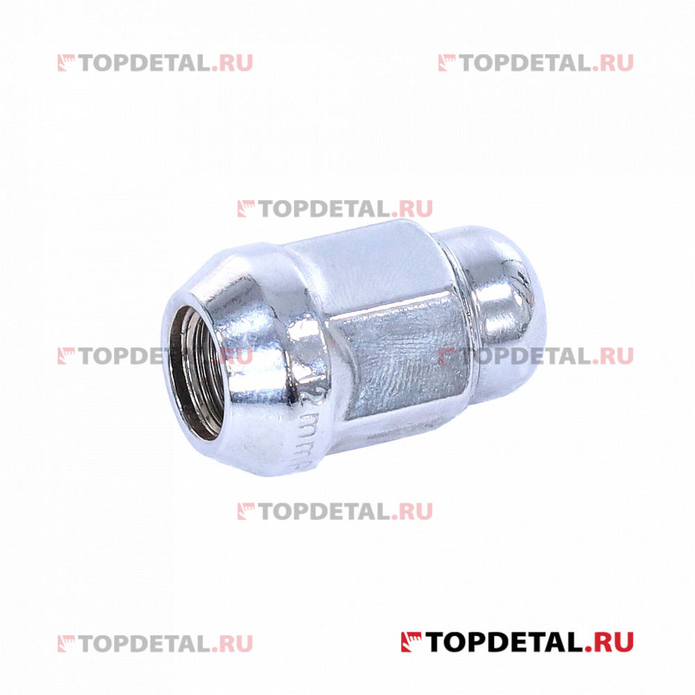 Гайка колесная M12X1,50 Хром H=35 мм Конус с выступ., закр., ключ 19мм (ВЕКТОР)