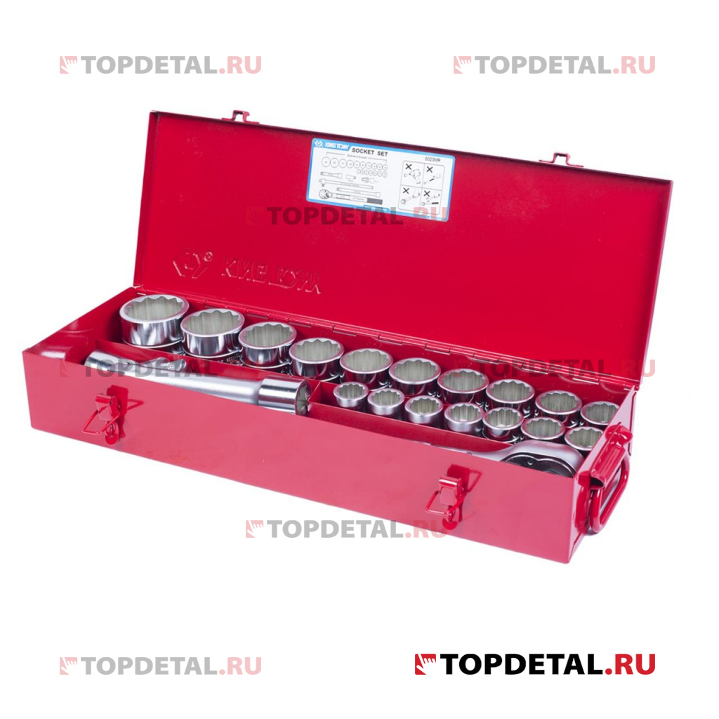 Набор головок 3/4"с принадлежностями, двенадцатигранные, 21-50 мм, 23 предмета KING TONY