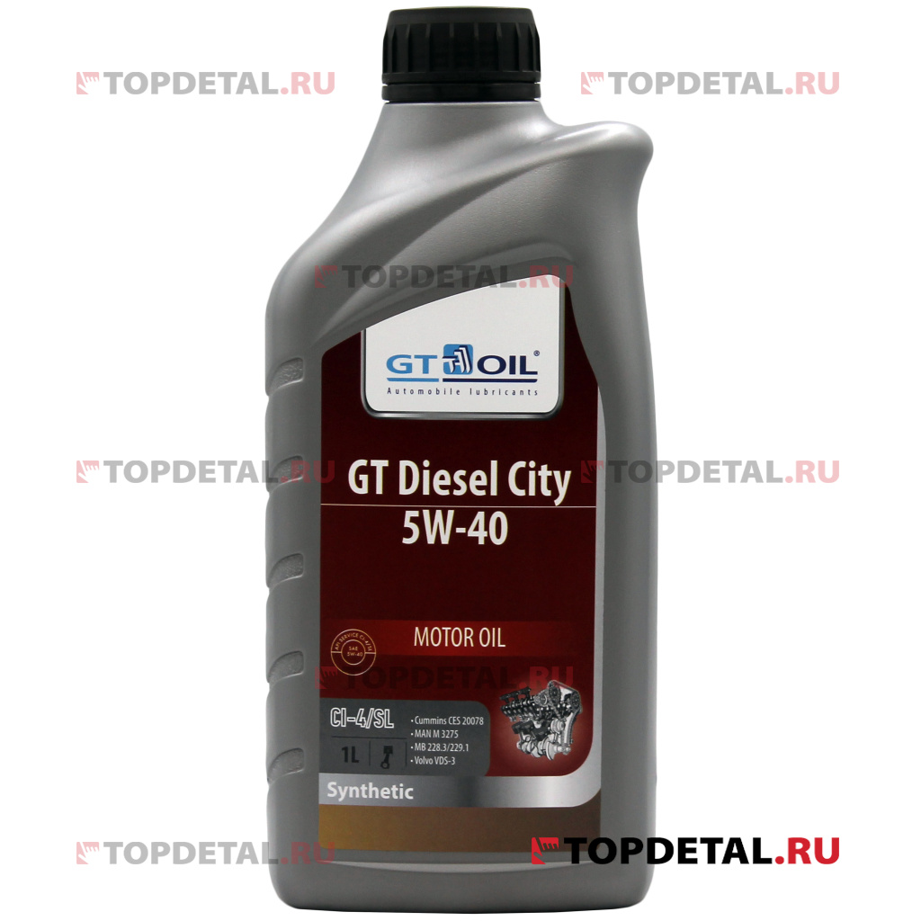 Масло GT OIL мотороное Diesel City, SAE 5W-40, API CI-4/SL,(синтетика) 1 л