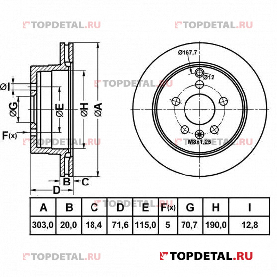 Диск тормозной CHEVROLET CAPTIVA/OPEL ANTARA 06- задний вент.D=303мм.