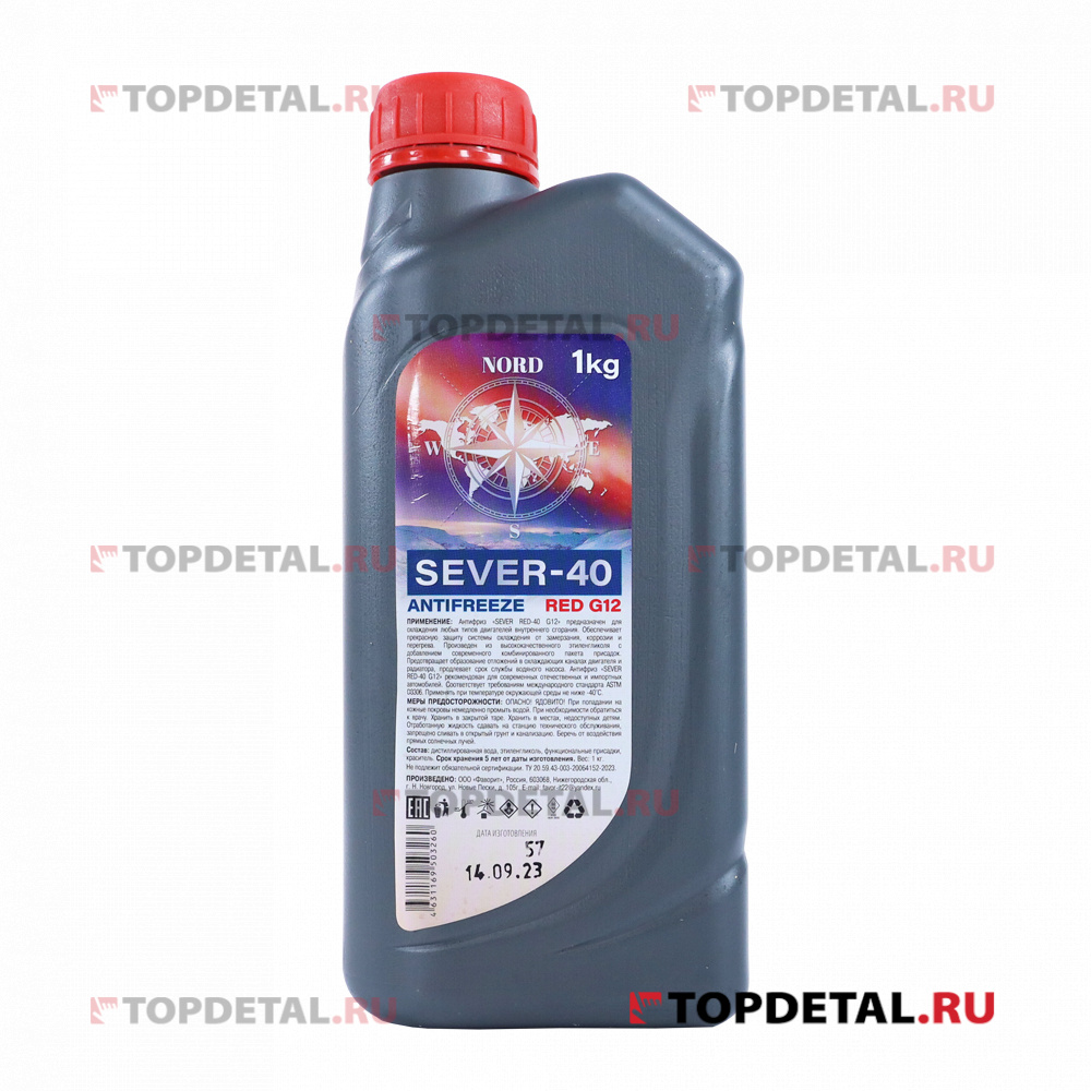 Жидкость охлаждающая "Антифриз «SEVER Red-40 G12» 1 кг,