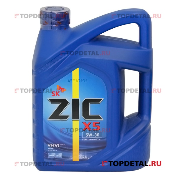 Масло ZIC X5 моторное 5W30 4л (полусинтетика)