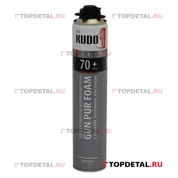 Пена монтажная полиуретановая профессиональная KUDO PROFF 70+ 1000 мл (под пистолет)