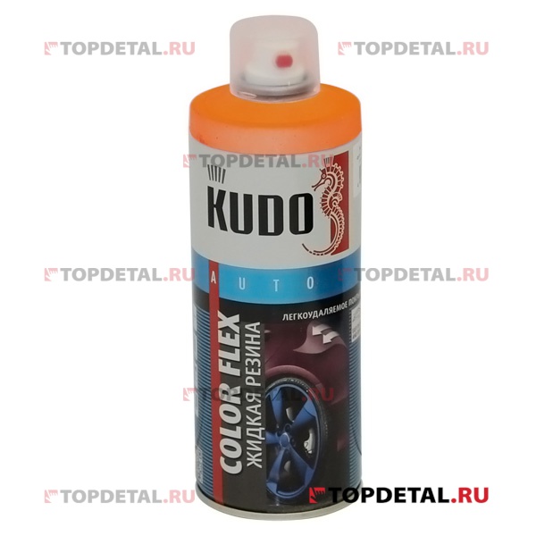 Жидкая резина (многофункциональное резиновое покрытие) оранжевая флуоресцентная 520 мл аэрозоль KUDO