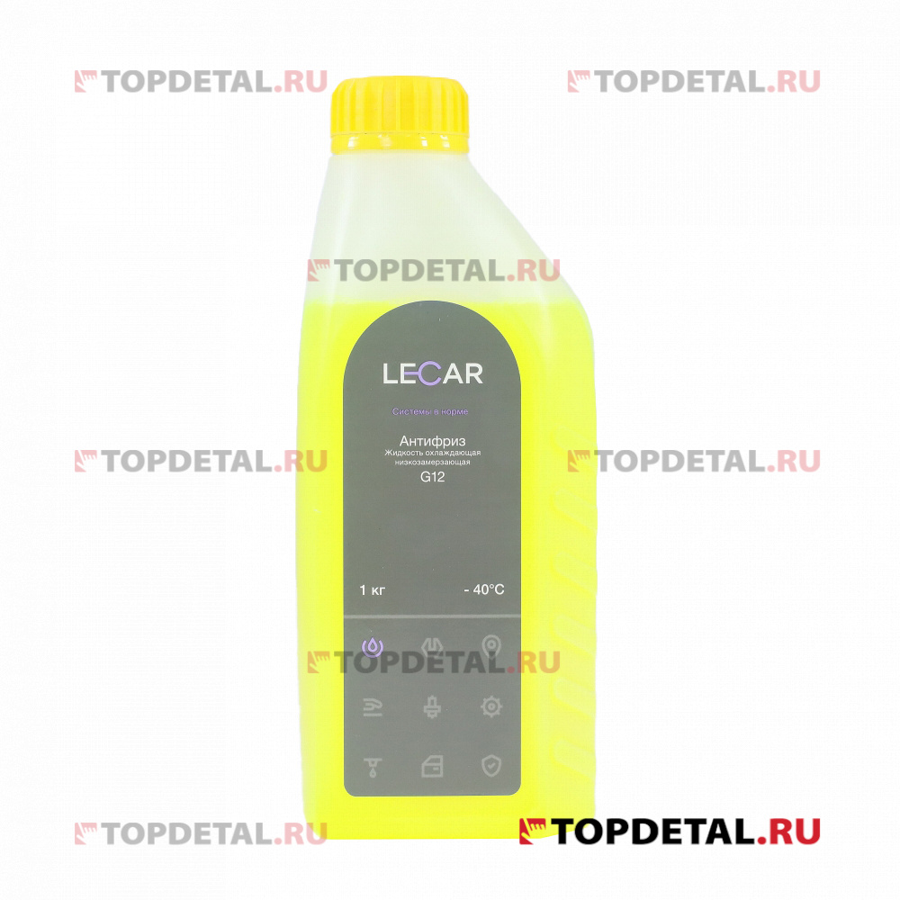 Жидкость охлаждающая "Антифриз" LECAR G12 (желтый), 1 кг., канистра