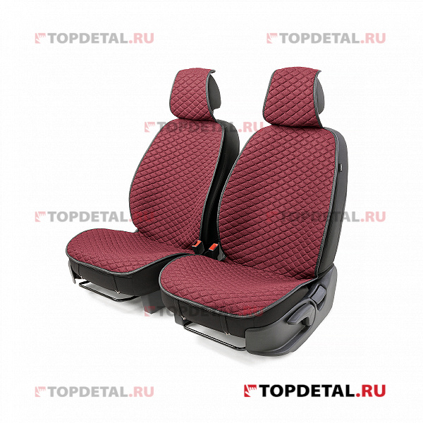 Накидки на сиденья передние Car Performance, 2 шт. fiberflax (лен) крупн.плетение (розовый)