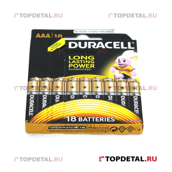 Элемент питания DURACELL MN 2400\LR03 BP18 (блистер 18 шт.) AAA (батарейка)