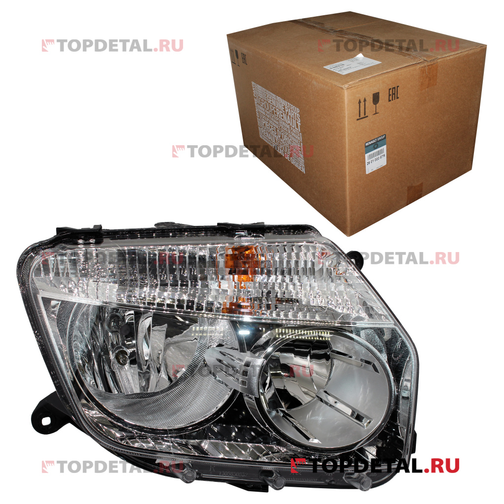 Фара передняя правая ДО 2015 ГОДА СВЕТЛЫЙ ОТРАЖАТЕЛЬ RENAULT DUSTER (2012>)