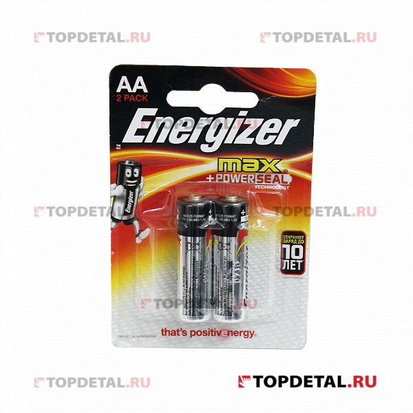 Элемент питания Energizer MAX E91 (блистер 2 шт.) AA (батарейка)