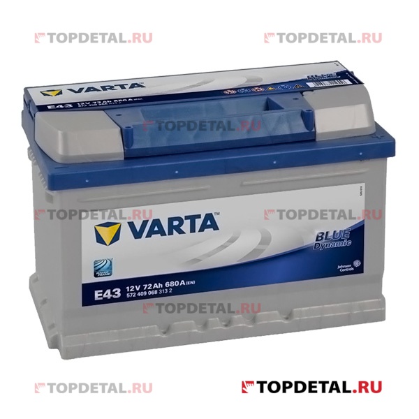 Аккумулятор 6СТ-72 VARTA Blue Dynamic о.п. пуск.ток 680 А (278х175х175) клеммы евро