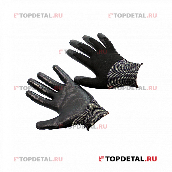 Перчатки нейлоновые с нитриловым покрытием (черно-черный)