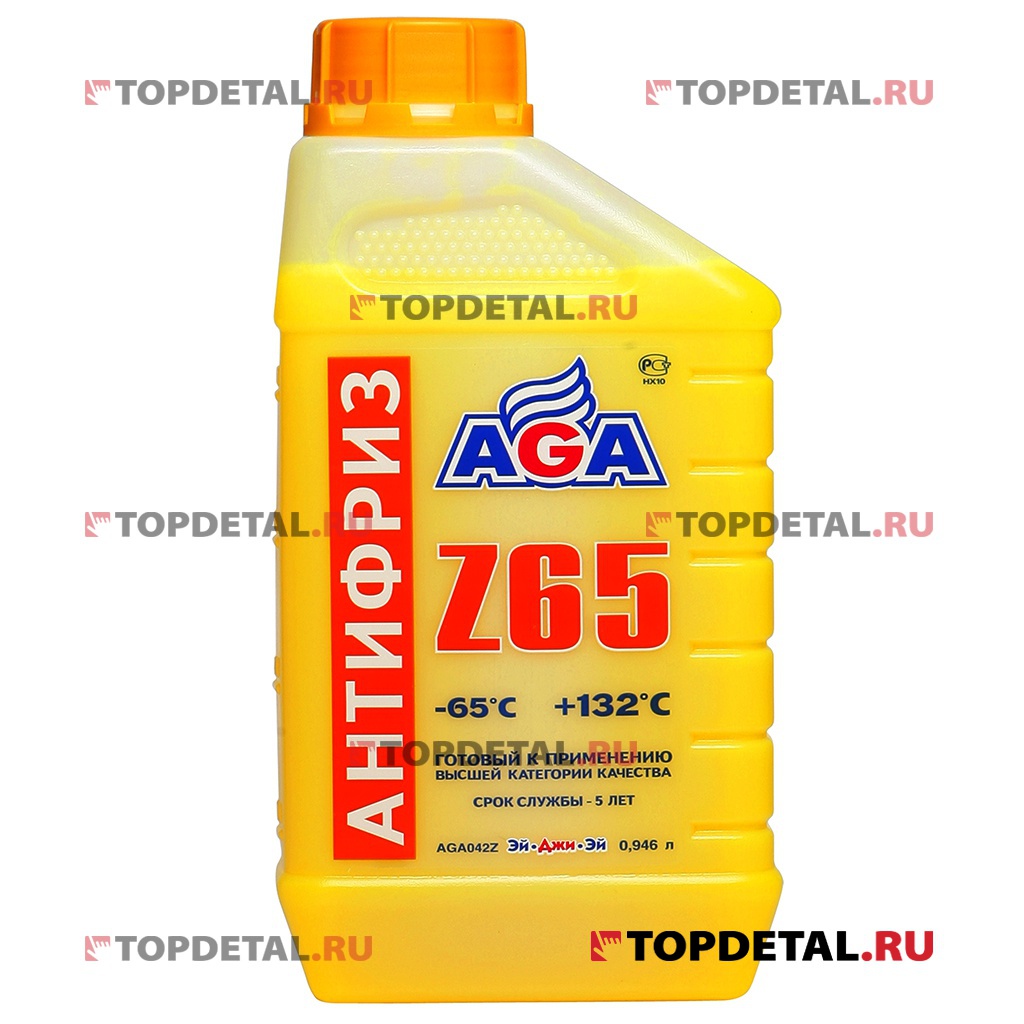 Жидкость охлаждающая "Антифриз" AGA Z-65 желтый (-65) 946 мл G12