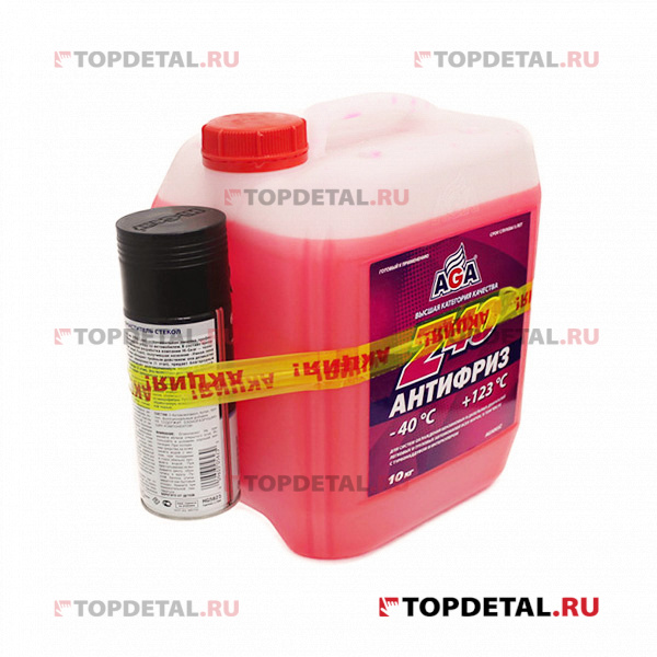 Жидкость охлаждающая "Антифриз" AGA Z-40 красный (-40) 10 л G12 Акция