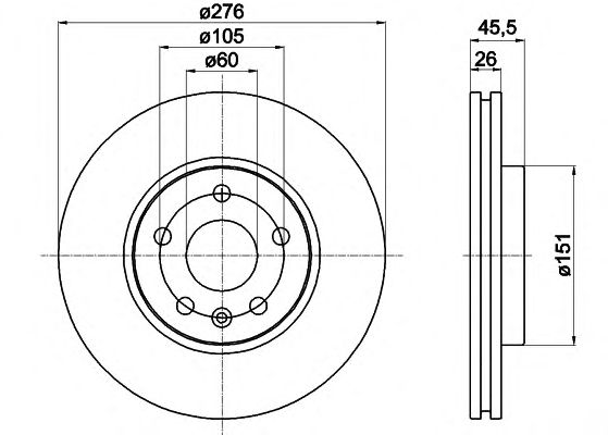 Диск тормозной BEHR (HELLA) 8DD355116351