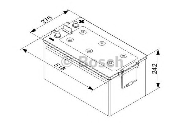Аккумулятор BOSCH 0092T50800 T5  225 Ач  1150A  (+-)  (518x276x242) BOSCH 0 092 T50 800