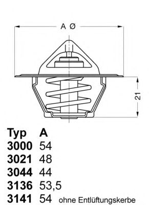 Термостат системы охлаждения WAHLER 3021.88D50