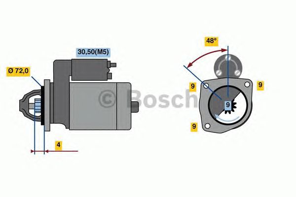 Стартер BOSCH 0 986 020 091