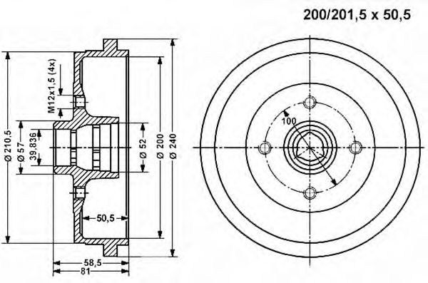 Барабан тормозной VEMA 800975