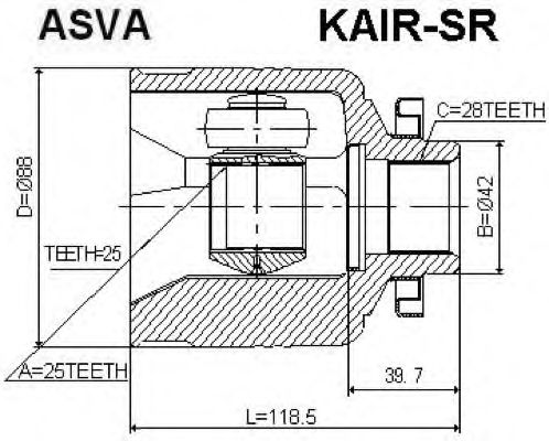 ШРУС внутренний правый ASVA KAIR-SR