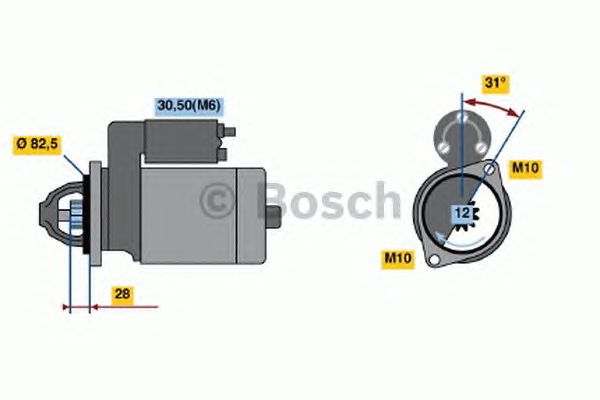 Стартер BOSCH 0 001 115 047 - цена, наличие и технические характеристики